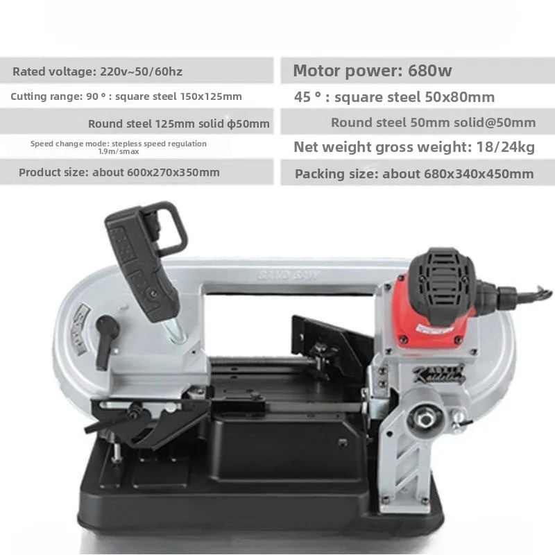 Portable Vertical Metal Band Saw Machine Handheld Taiwan Small Saw