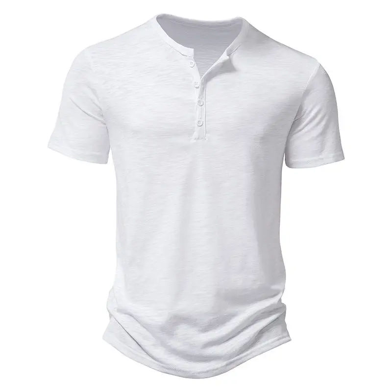 Men's Short Sleeved T-shirt Bamboo Cotton POLO Shirt Fashion Short Sleeved T-shirt Men