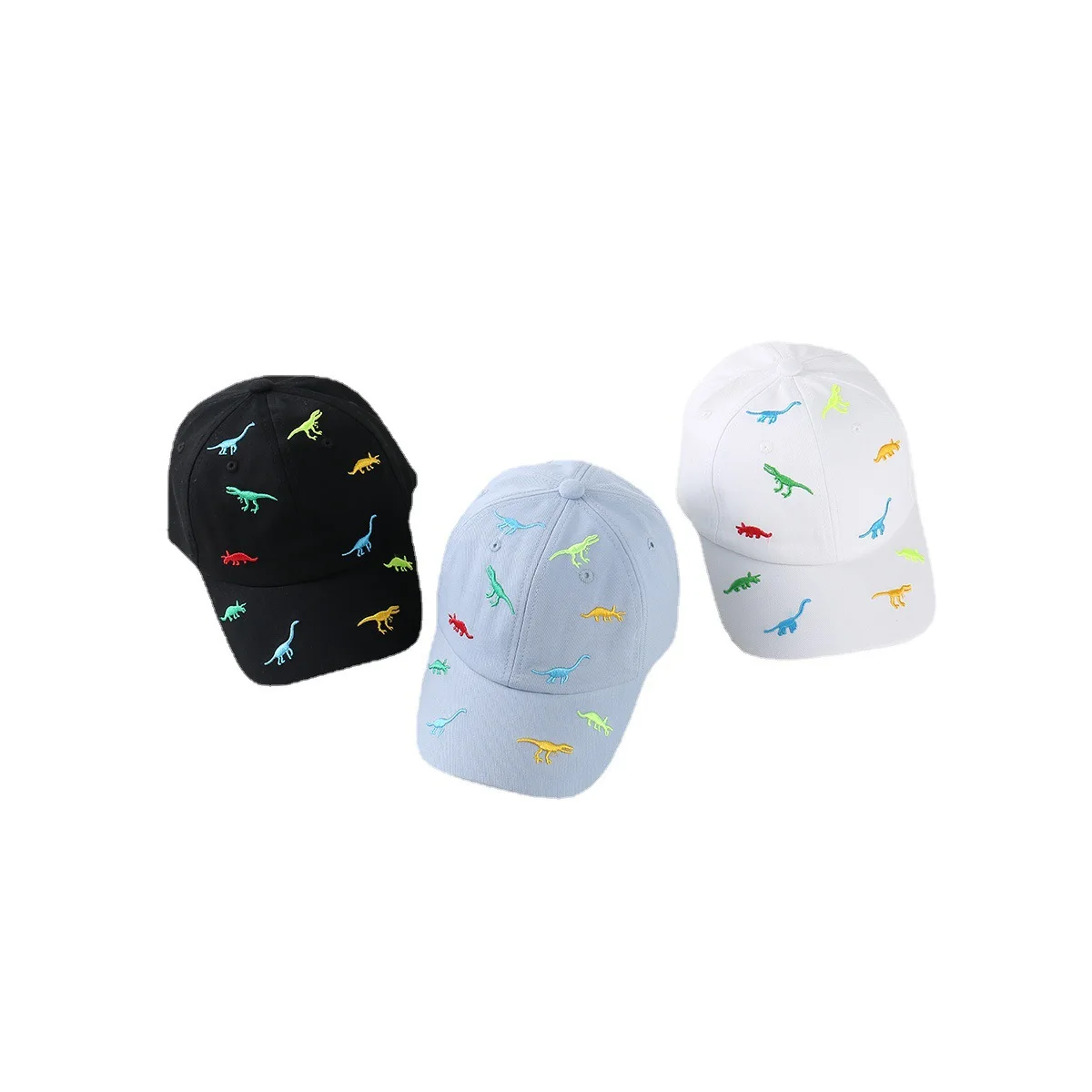 Gorra de béisbol de dinosaurio para niños y niñas, gorro de mezclilla de algodón desgastado, ajustable, bordado, 1, 2 y 3 años