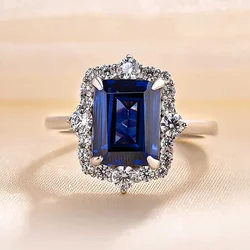CAOSHI Luxury Bright Blue Zirconia Finger Ring Lady Engagement Ceremony Jewelry Charms Gorgeous Bridal Wedding Accessories Gift