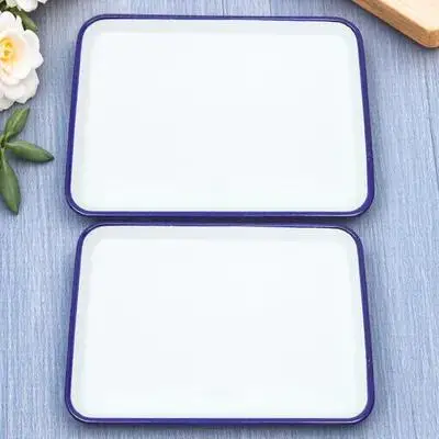 Teglia smaltata da 2 pezzi, lucida, antiaderente, resistente all'usura, design professionale per la cucina domestica, pizzas, crepes, padella smaltata