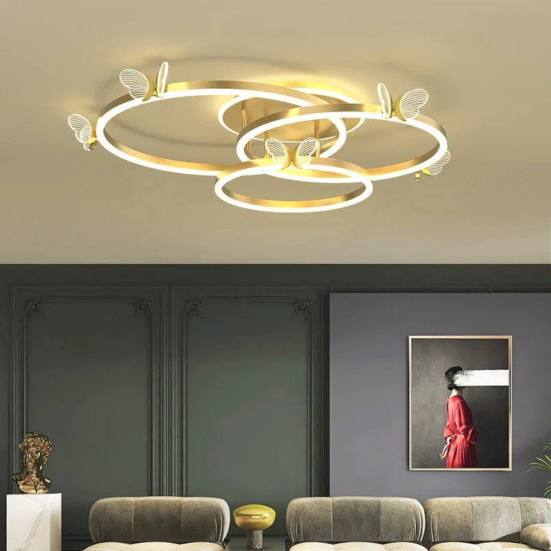 Plafonnier LED en cristal au design nordique moderne et simple, luminaire décoratif d'intérieur, idéal pour un salon, une chambre à coucher ou un restaurant