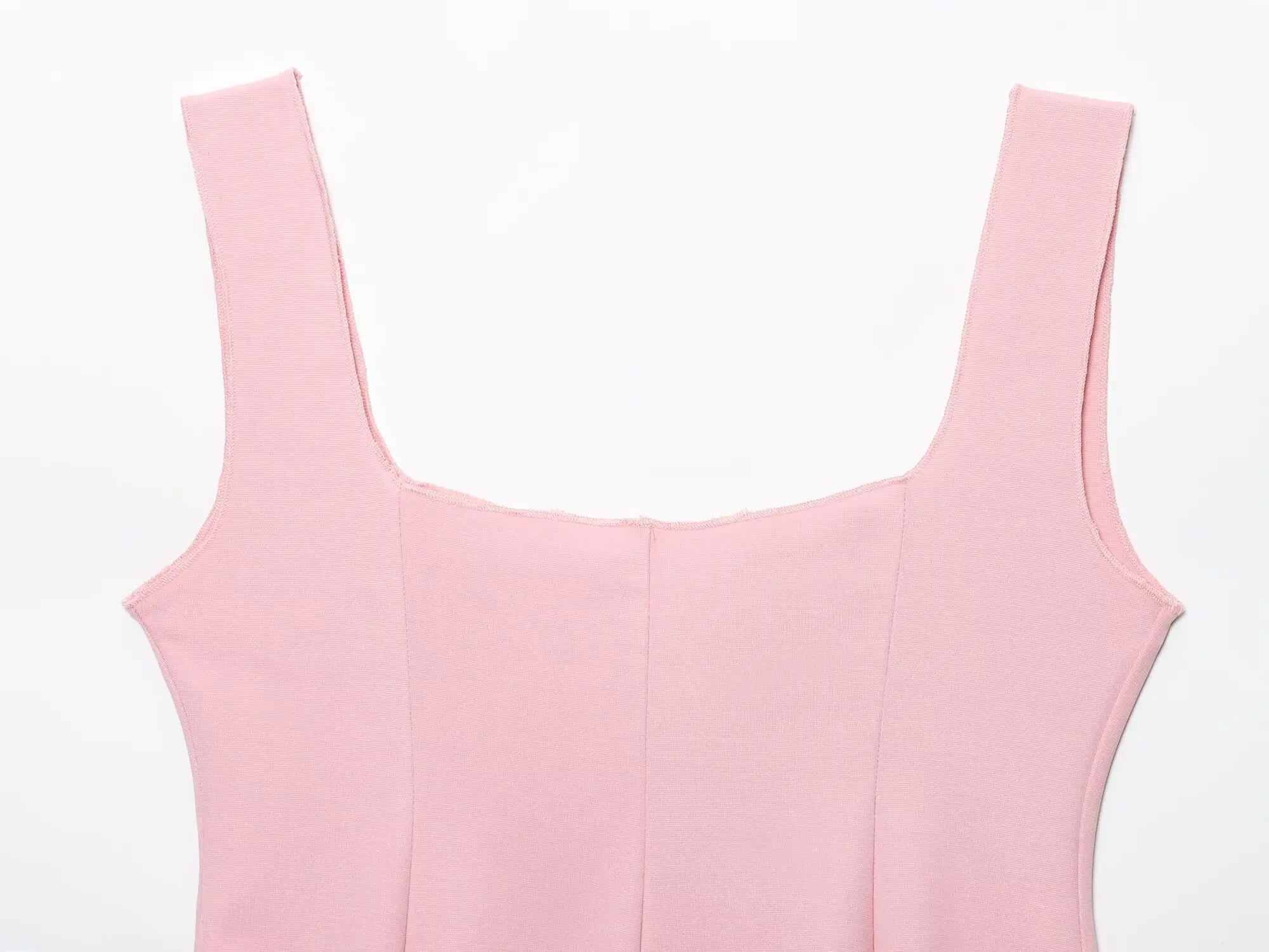 2025 summer new women's casual fashion simple wide shoulder strap buttoned short skirt hem elastic vest top