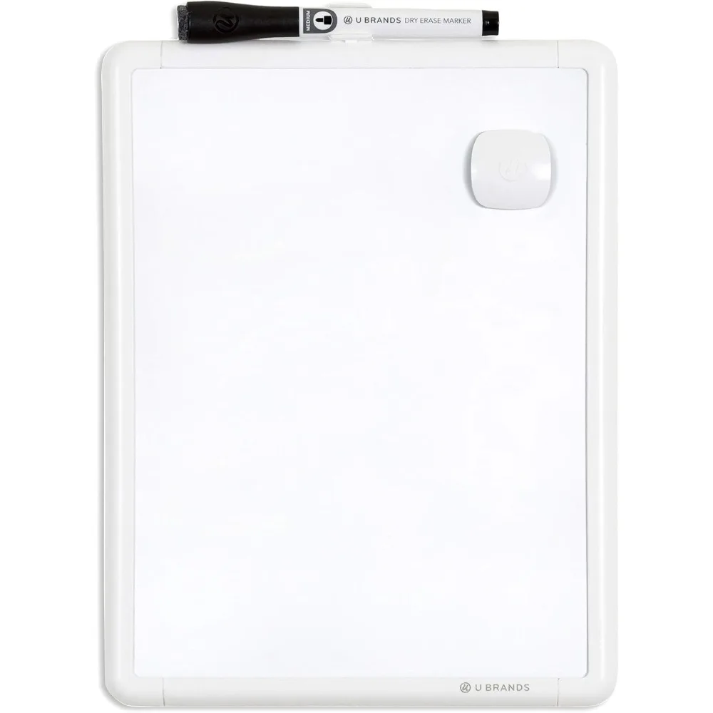 Small Magnetic Whiteboard with Frame 8.5x11 Inches Dry Erase Board for Students Fridge Locker Mini Whiteboard Includes Marker and Magnet