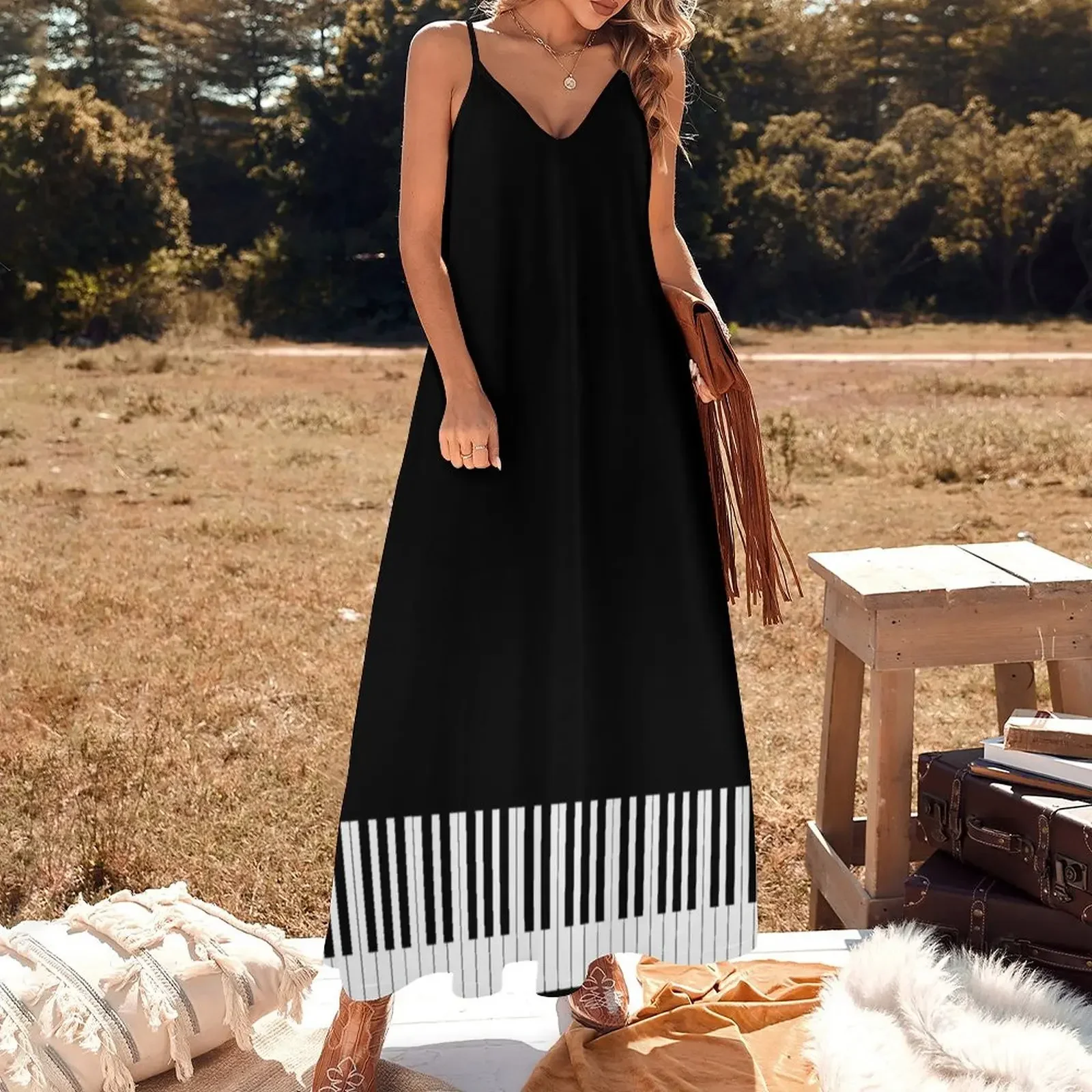 Musician Piano Keys Cell Phone Case Cover Sleeveless Dress dress for women 2025 luxury dress