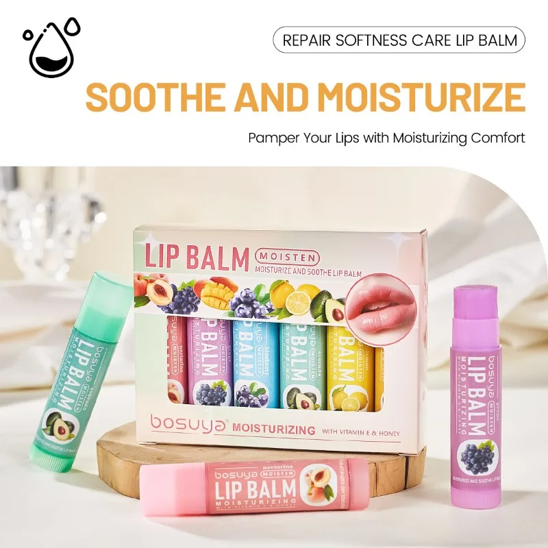 

Fruit Flavor Lip Balm Set Moisturizing Lip Care Lip Balm Winter Lip Moisturizing Care Products Beauty and Health Products