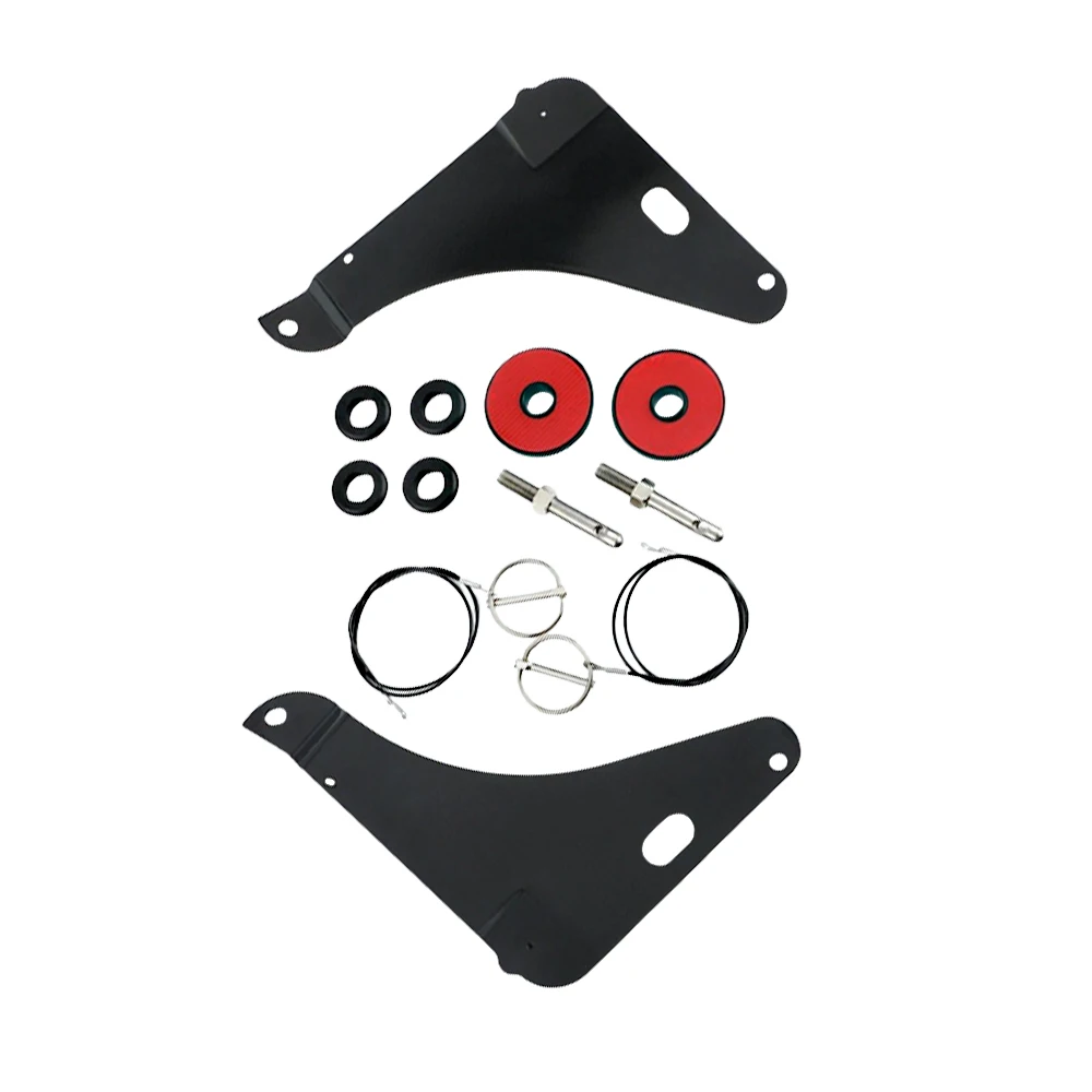 Anti-scratch Car Black Hood Pins Kit Durable 82214260AB, 82214260AC, 82214260 Fit for Dodge Challenger 2008-2016