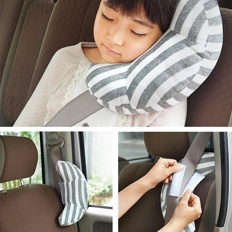 Children\'s Car Pillow Shape Neck Headrest Pad Baby Car Seat Belt Pillow Children\'s Shoulder Seat Belt Headband Support