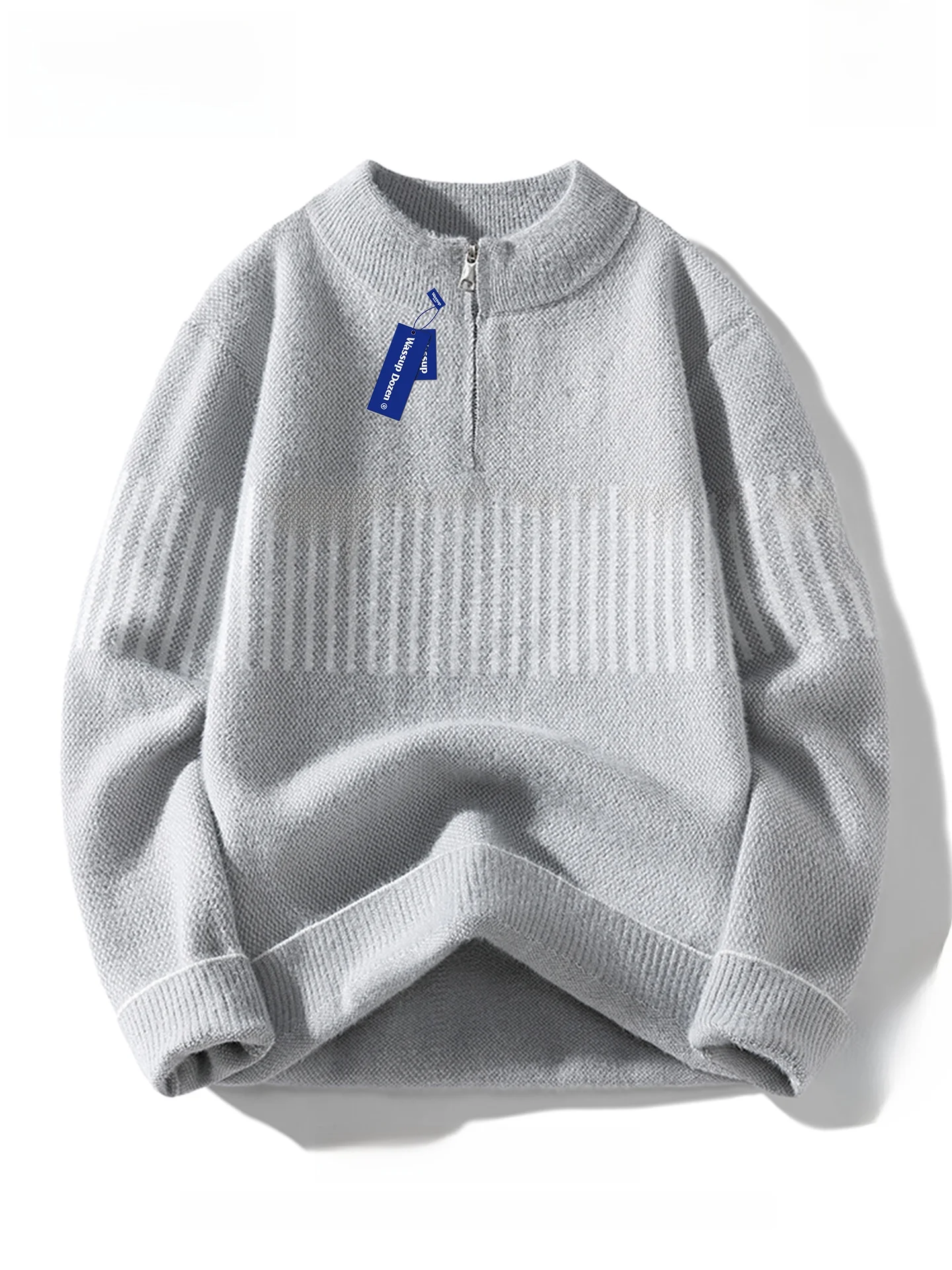 

Wassup Dozen American Retro f Zip Sweater Men's Winter Lazy Thiened Knitted Outerwear Loose Fit Ci Walk Faion