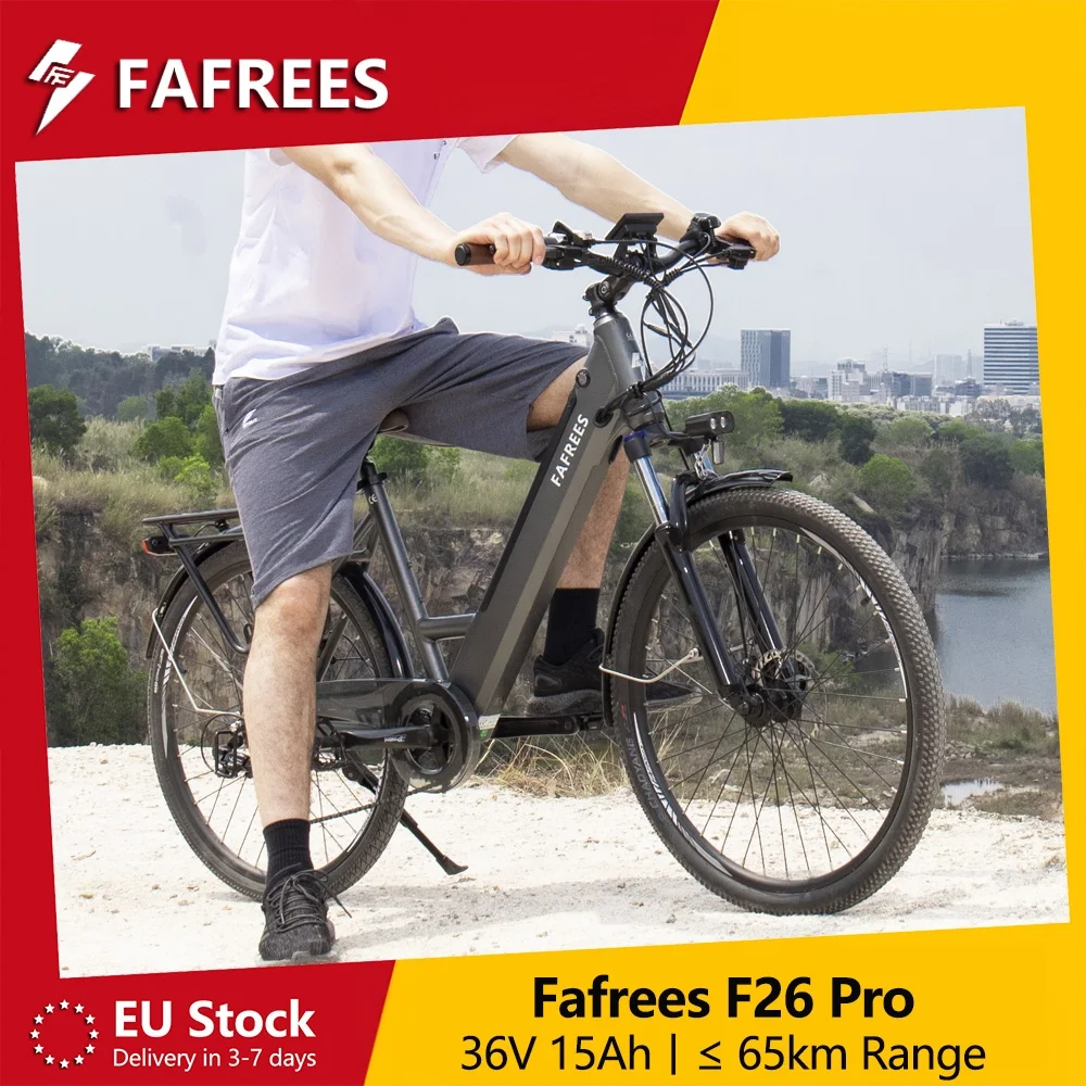 Fafrees F26 Pro 26" Elektrofahrrad für Erwachsene, 250W City E-Bike mit 36V 15Ah Akku, 25km/h und 65km Reichweite