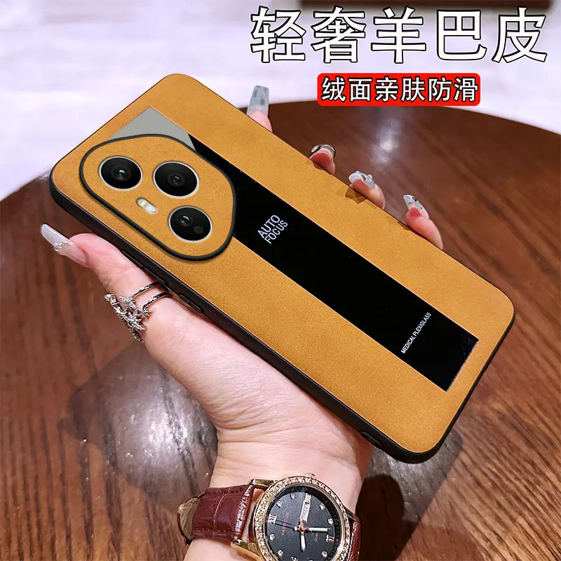 For Honor 400 Pro 400Lite Case Fashionable Sheep Buff Porsche Plain Leather Skin-friendly Anti-fall Cover For Honor400 Pro Funda