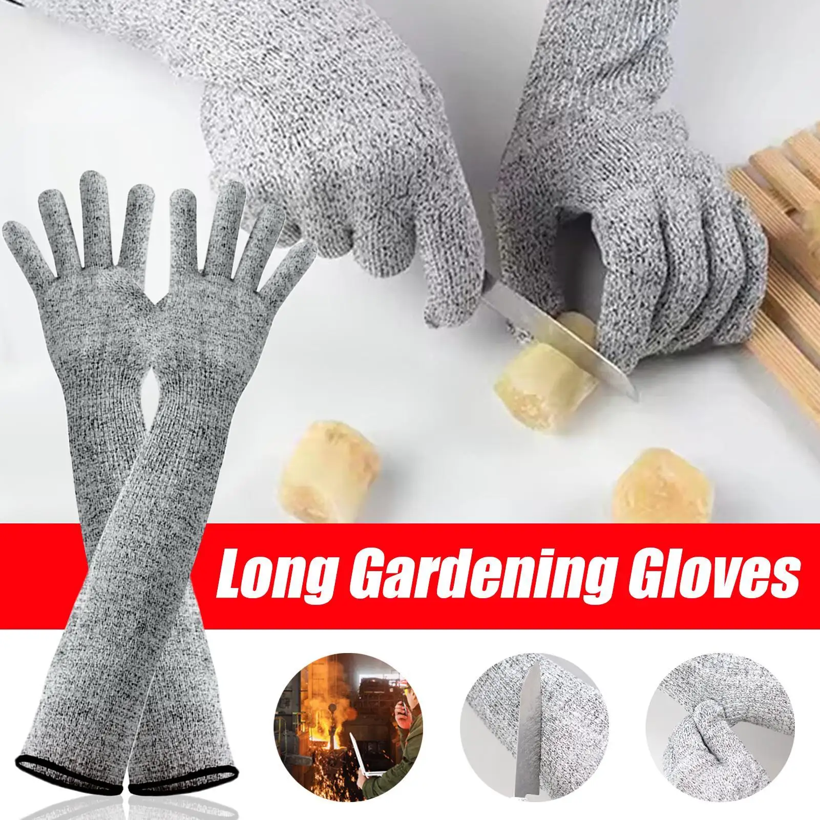 1 زوج HPPE قطع مقاومة المضادة للثقب العمل حماية الذراع غطاء للأكمام مكافحة قطع المستوى 5 قفازات العمل السلامة قطع قفازات #5