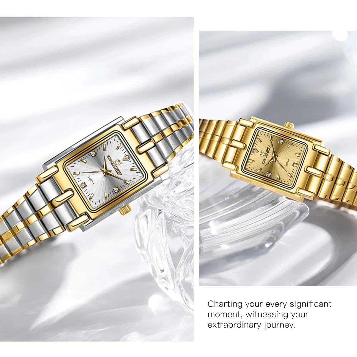 ساعة CHAXIGO الكلاسيكية للزوجين - مقاومة للماء حتى 30 مترًا، وجه زجاجي معدني، سوار فولاذي، تصميم خالد، ساعة مكتبية/كاجوال