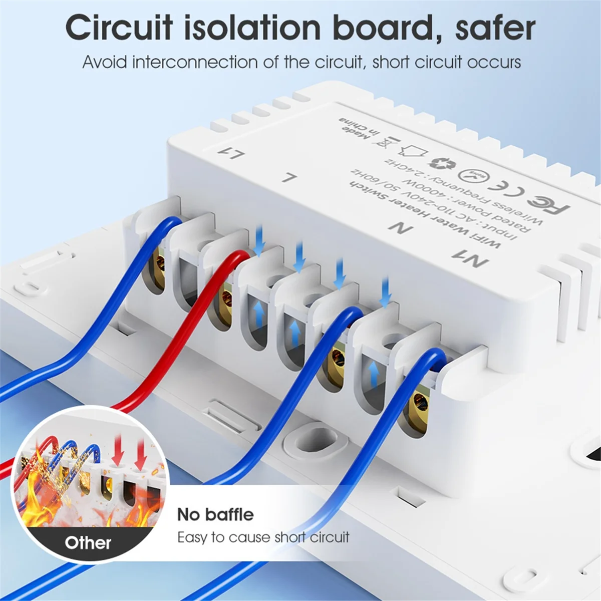 لوحة الحائط التي تعمل باللمس Tuya الذكية واي فاي سخان المياه التبديل لوحة الحائط اللمس 20A الموقت التحكم العمل المنزل الذكي للمنزل أ