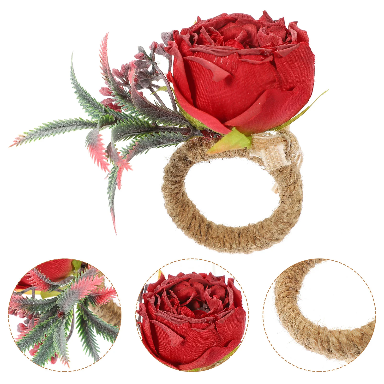 2 Pcs Rose Napkin Rings Impressive Decorative Valentine Party Decors Decorate Reliable Plastic Serviette Unique Holders