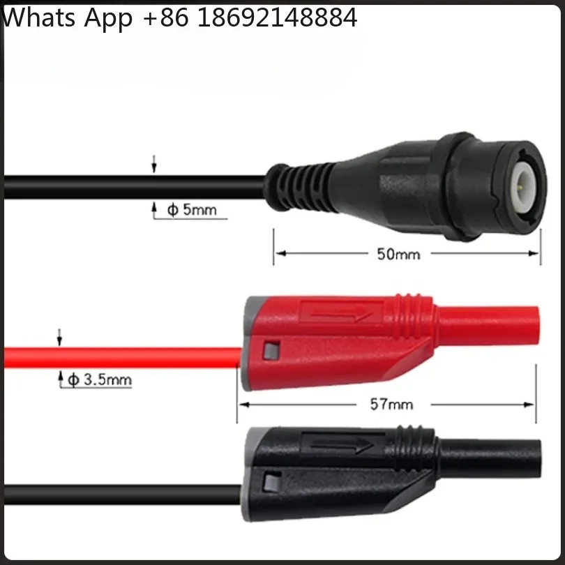 Fully Insulated BNC to Protective Banana Plug Connection Cable 50 Ohm Impedance Q9 Connector RG58 Coaxial Cable