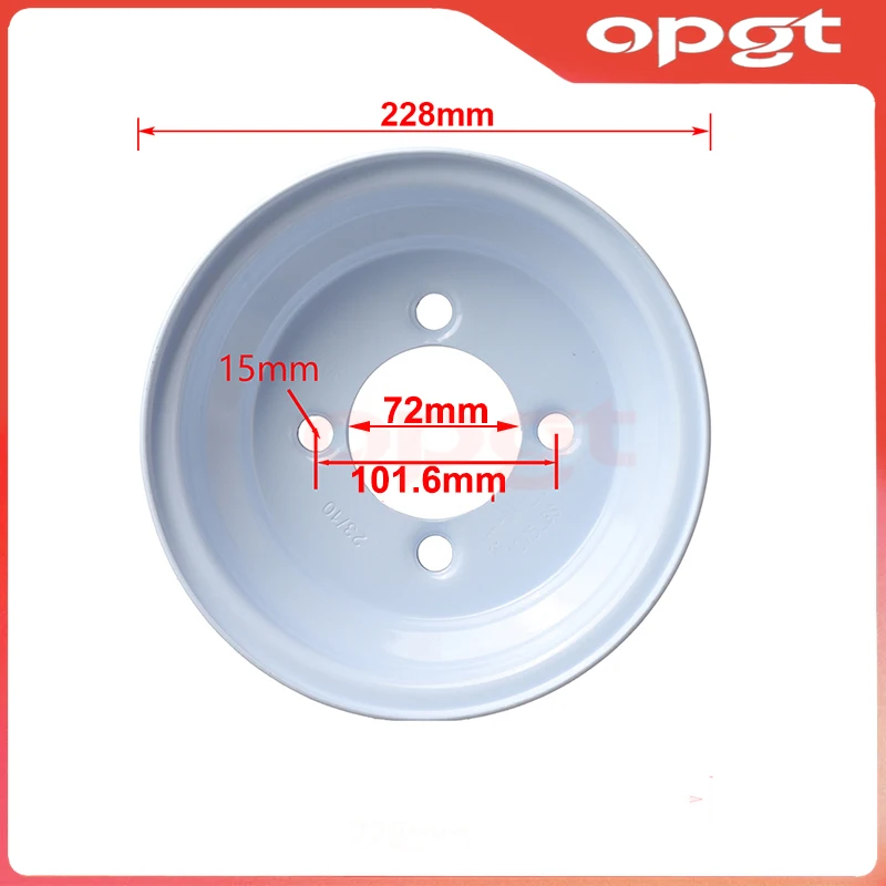 OPGT White 8 Inch 100mm*4 Stud Wheel Hub Rims Fit For Golf Cart ATV Go kart Quad Bike 16x6.50-8 18x9.50-8 Wheels Accessories