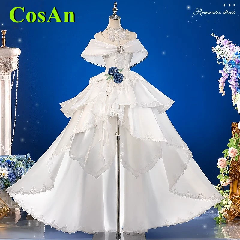 

CosAn Game Genshin Impact Furina Focalors Косплей Костюм Furina de Fontaine Платье Хэллоуин Свадебное Платье Богиня Воды