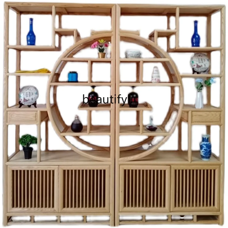 

New Chinese-style solid wood Bogu shelf Duobao Pavilion antique storage shelf partition display rack