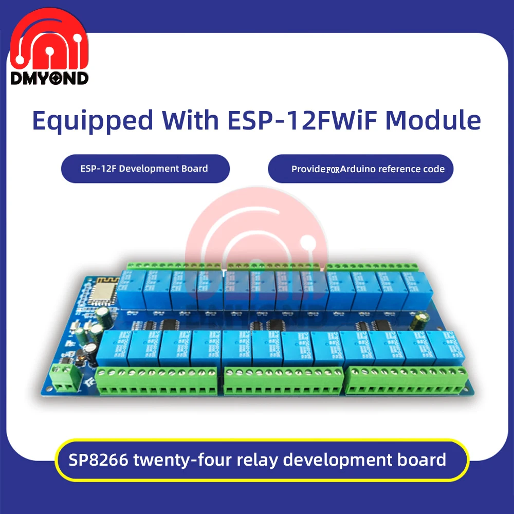 

ESP8266 WIFI 24 Channel Relay Module ESP-12F Relay Development Board Power Supply 5V/12V/24V/10A for Smart Home Wireless Control