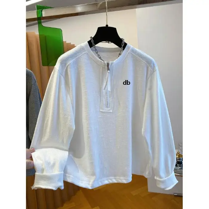 2026 New Half-Zip Long-Sleeved T-Shirt for Women - Soft and Comfortable Pure Color Loose-Fitting Multi-Functional Gym Wear
