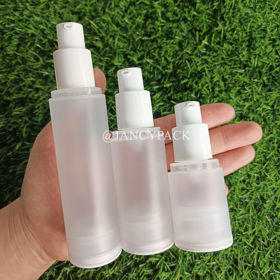 

Безвоздушный дозатор 15/30/50 мл, вакуумный прозрачный матовый полипропиленовый пластиковый набор для ухода за кожей, крем для лица, лосьон-насос, безвоздушные бутылки с насосом