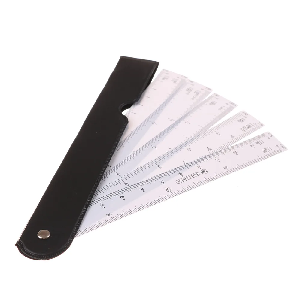 1Pcs 15cm Fan Shape Architects Scale Ruler For Graphics Design Multi Ratio Measure Tools Multifunctional