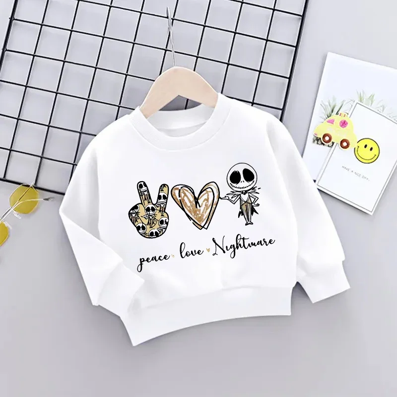 Jack Skellington Children Pullover Nightmare Before Christmas Hoodie Kid Casual Clothes Little Baby Cartoon Boy Girl Sweatshirts