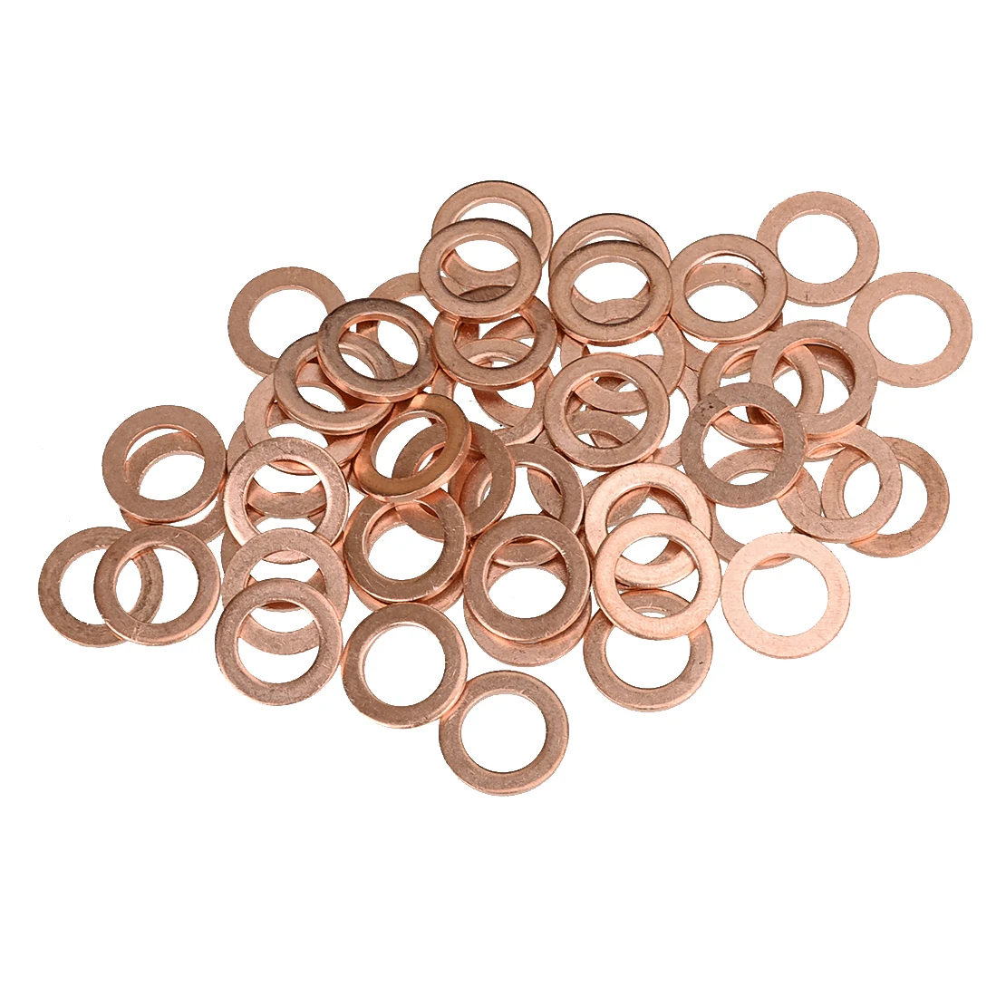 

50Pcs M10 Copper Crush Washer Flat Ring Seal Oil Gasket Accessories For Motorcycle ATV UTV Go-kart Electric Bike Car