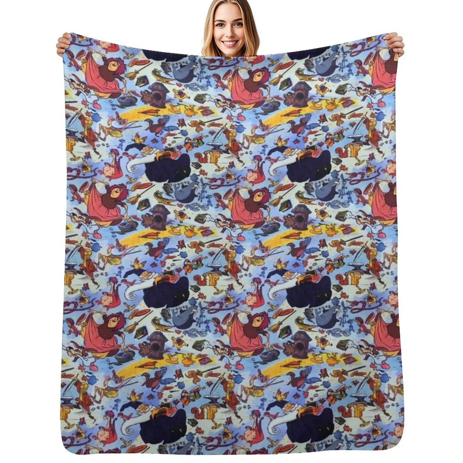 Sword in the stone of King Arthur Throw Blanket Cozy Light Blanket for Travel Camping Picnic