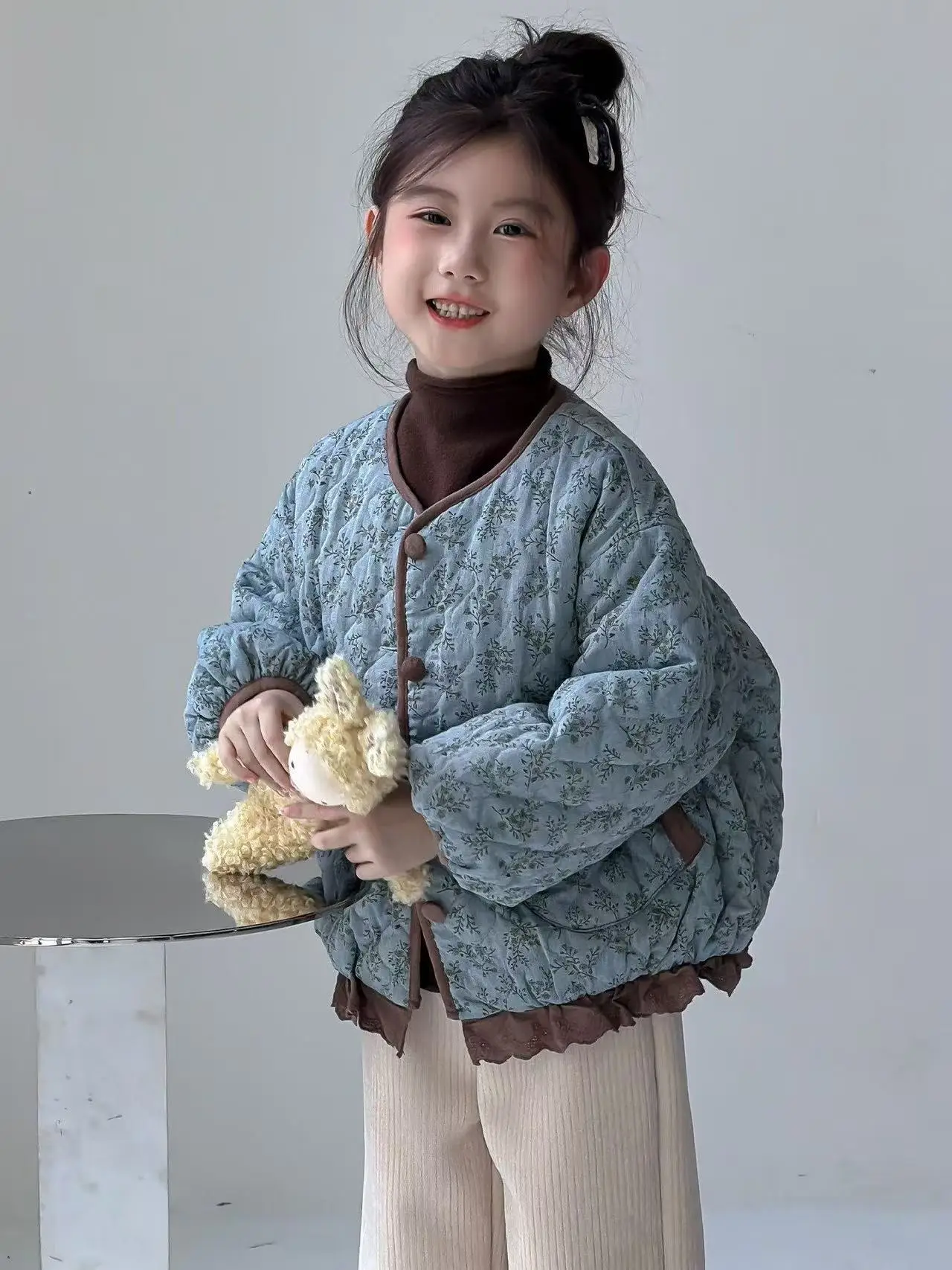 Girls 2026 Fall Winter Coat Korean Style Thickened Outerwear Beautiful Unique Warm Jacket for Little Girls