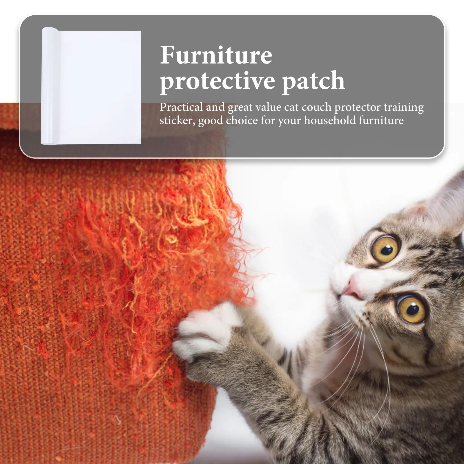 

1 set 1 Set Transparent Self-Adhesive Scratch Protection Film Durable Furniture Protector For Couch Anti-Scratch Sticker Pet Cat