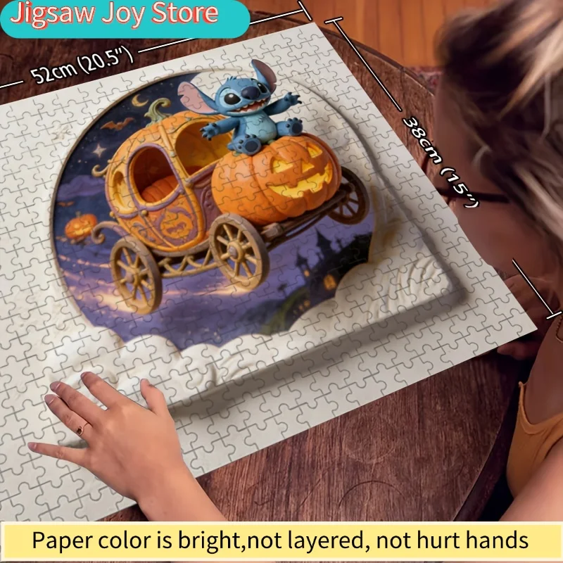 ภาพพิมพ์ตกแต่งบ้าน 2D ลายดิสนีย์ สติทช์ และมิกกี้เมาส์, จิ๊กซอว์ 2D แบบแบน, ดิสนีย์, ปริศนาฝึกสมองสำหรับผู้ใหญ่, เหมาะสำหรับกิจกรรมครอบครัว