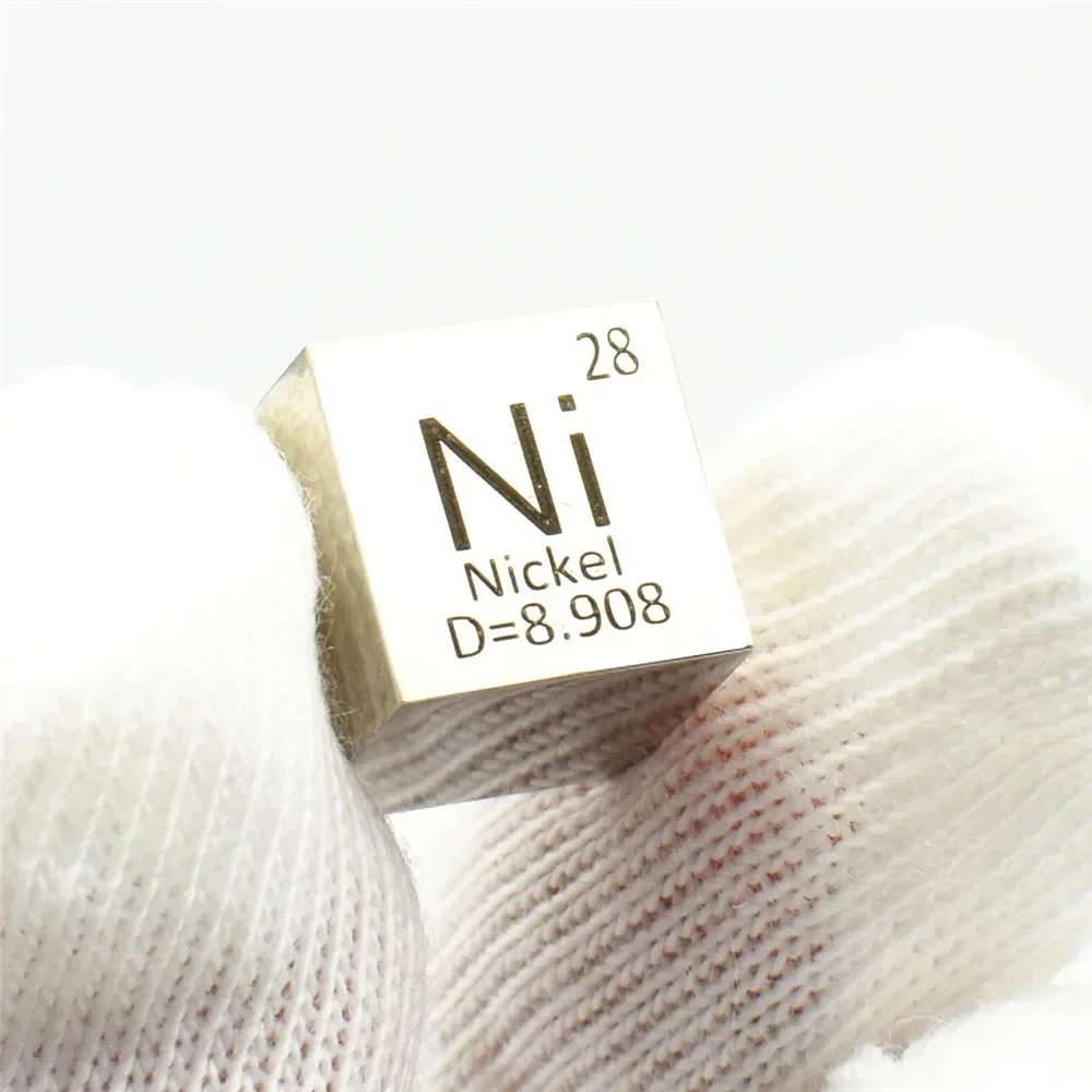 

99.95% High Purity Nickel Ni 10mm Cube Metal Carved Element Periodic Table New