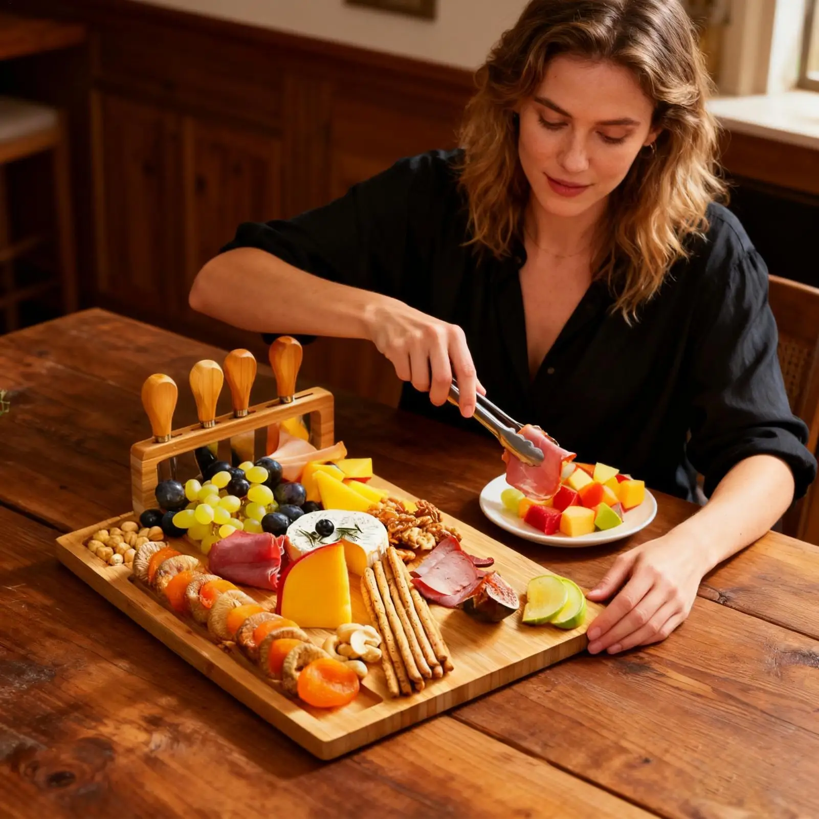 

Доска для сыра, термостойкое блюдо для закусок, доска для мясных изделий, сервировочный поднос для десертов, конфет, закусок, десертов, фруктов в помещении