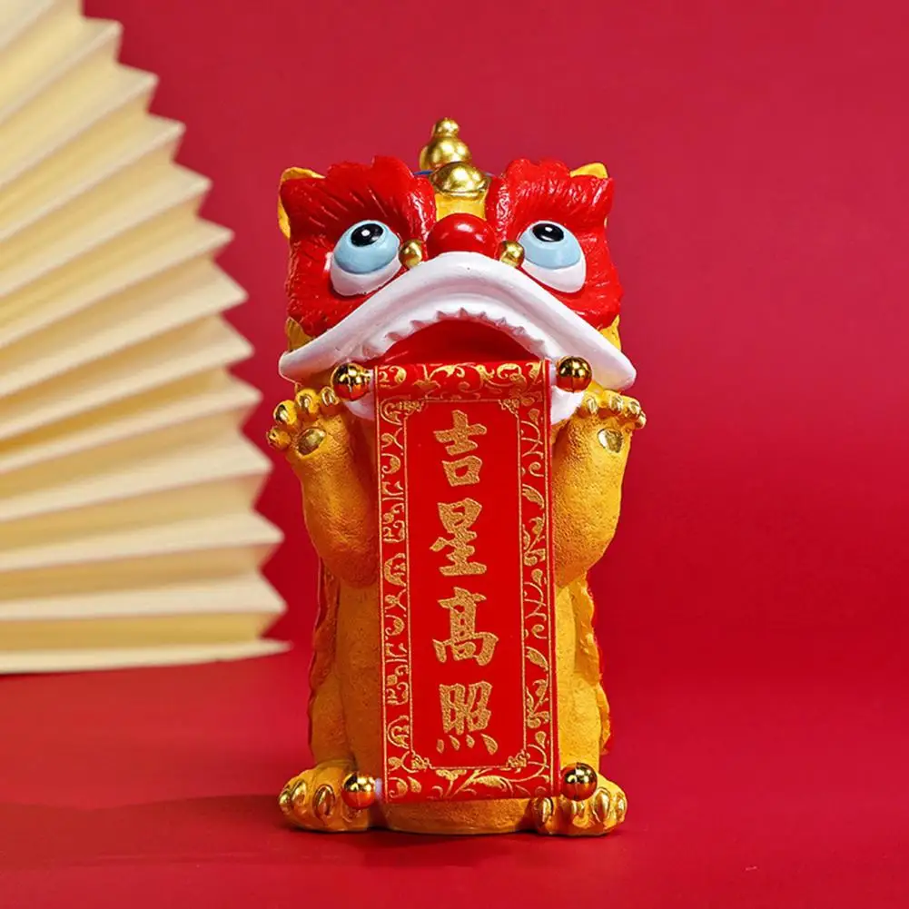 

Exquisite Lion Decoration Office Desk Lion Figurine Chinese New Year Dancing Lion Figurine 2024 Mascot Miniature for Wedding