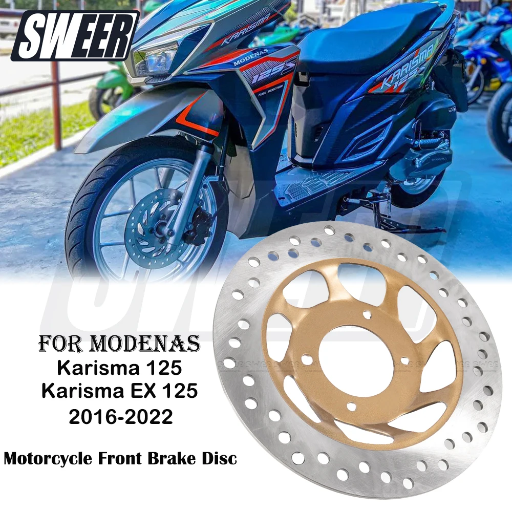 

Motorcycle Front Brake Float Disc Caliper 4 Hole Fit For Modenas Karisma 125 2016-2022 Original Replace 220MM Disc Brake Pad