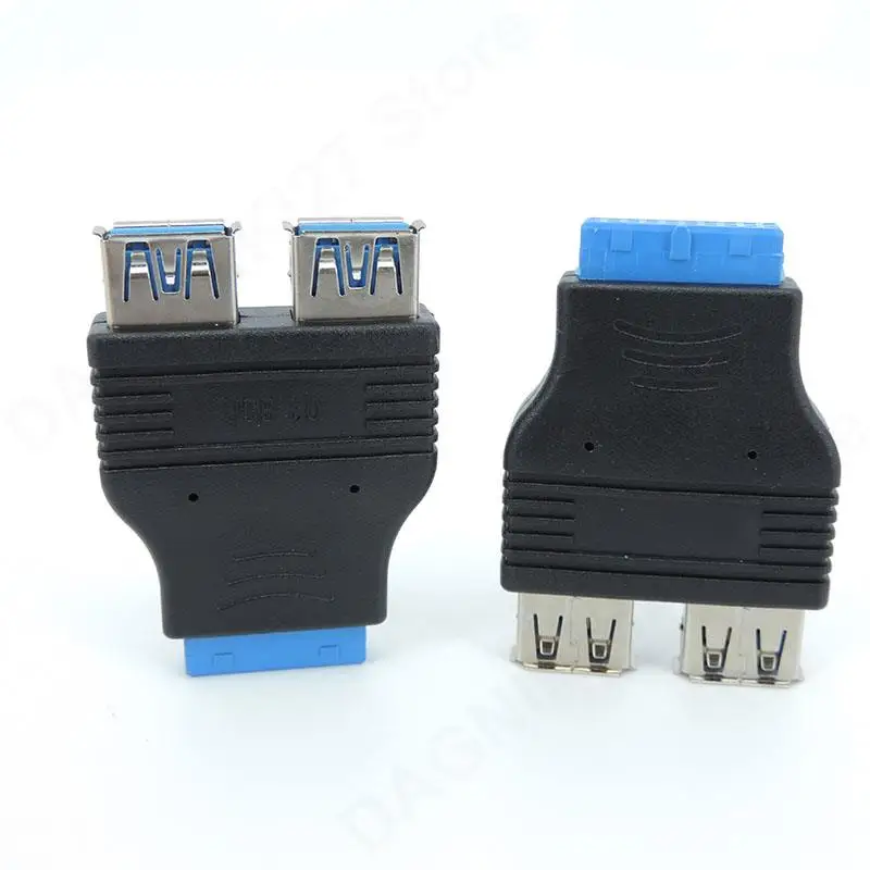 Dual Port USB 3.0 to Motherboard Mainboard Internal 20pin Header Adapter 20-pins to 2 X USB A Female V27