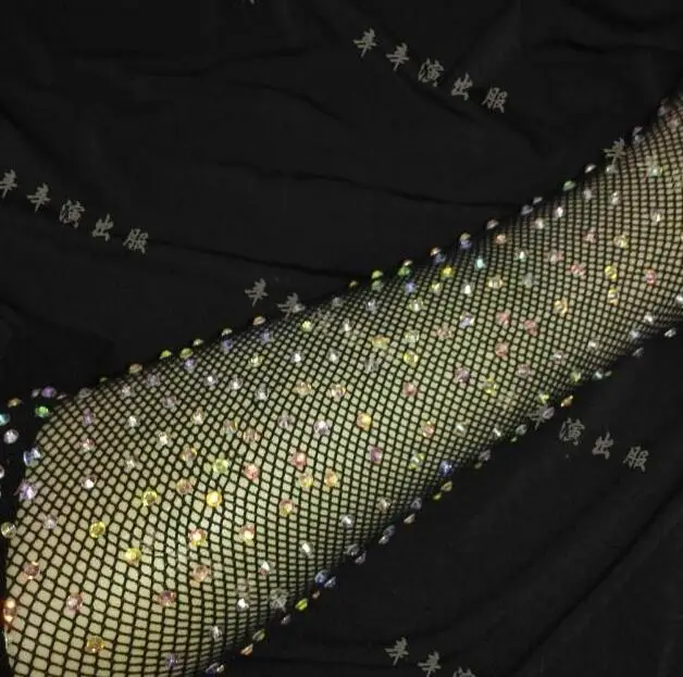 

Nightclube Dance Tight Pantyhose Women Mesh Rhinestone Sock Shiny Stage