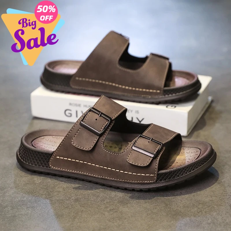 

Мужские повседневные тапочки без шнурков. Новые летние легкие удобные спортивные тапочки для активного отдыха, модные противоскользящие молодежные городские тапочки для прогулок.