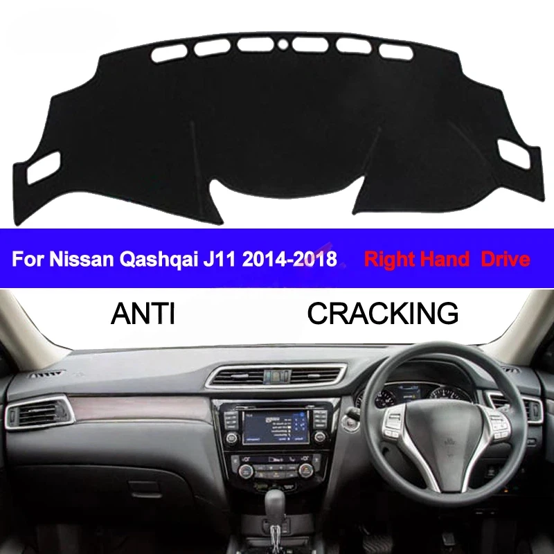 Car Instrument Panel Cover Non-slip Dash Pad Sun Shade Carpet For Nissan Qashqai J11 2014 2015 2016 2017 2018