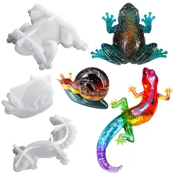 Animal molds, simulation snail frog lizard shape molds, Easter small animal ornaments, wall desktop, cabinet, decorations