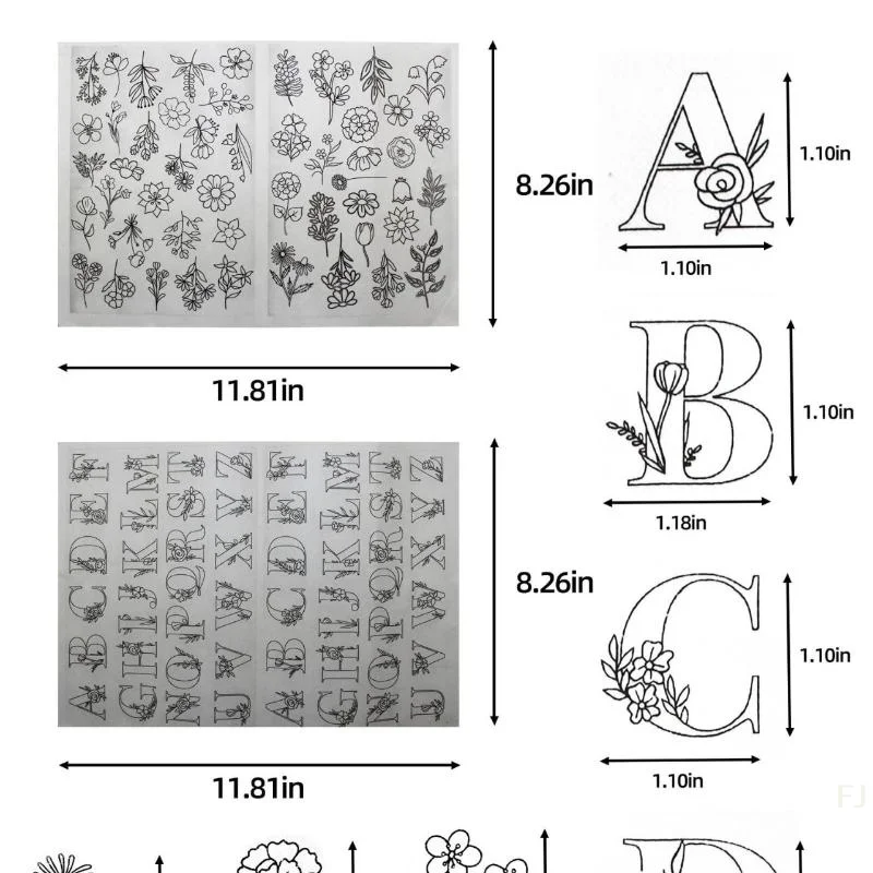 [YU]2Sheets Water Soluble Non-woven Fabric Stabilizer Embroidery Patterns Sticker Embroider Paper Wash Away Sewing Moulds