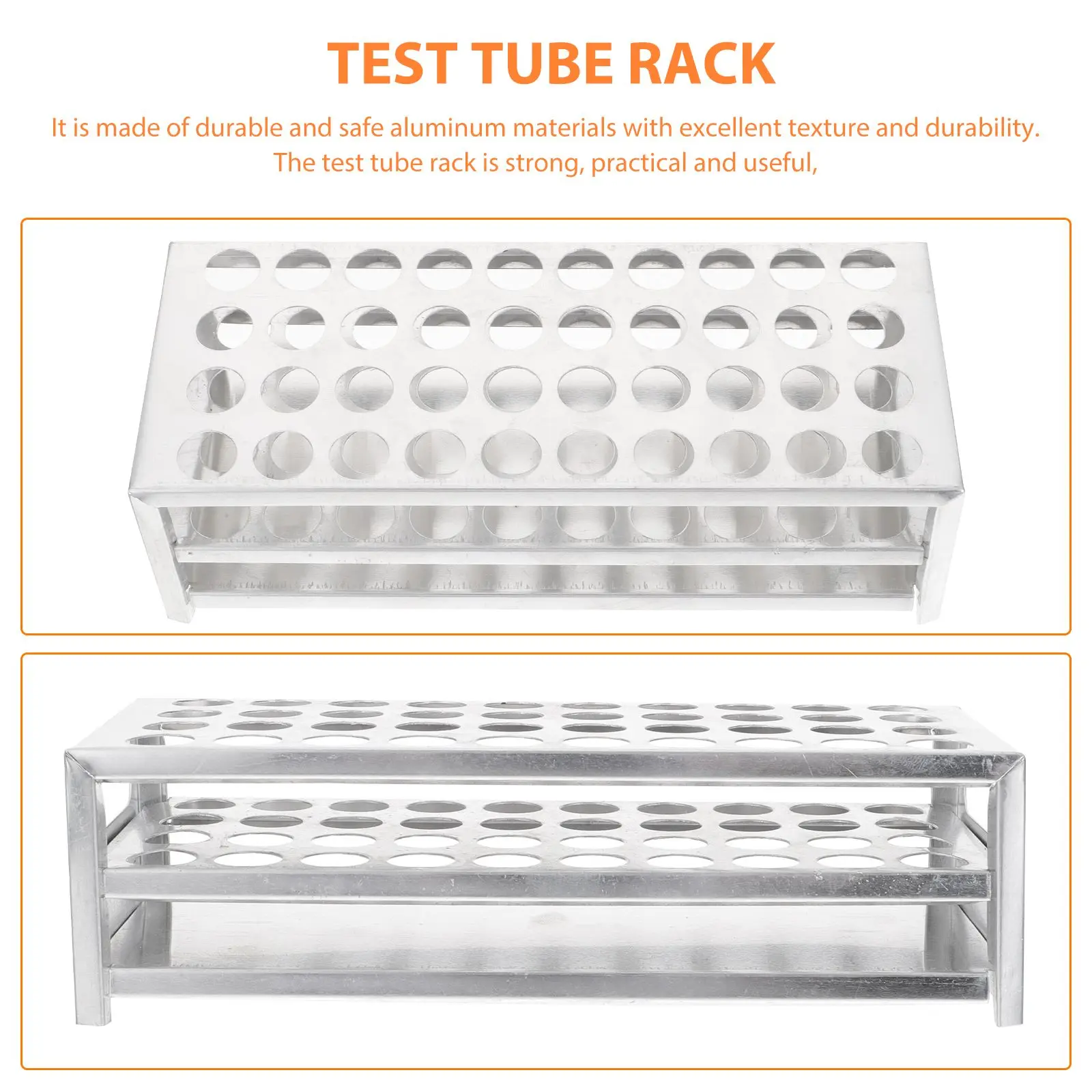 Multi Use Test Tube Rack Aluminum Lab Stand Vial Shelf Storage Holder Lightweight Practical Useful Tube Bracket