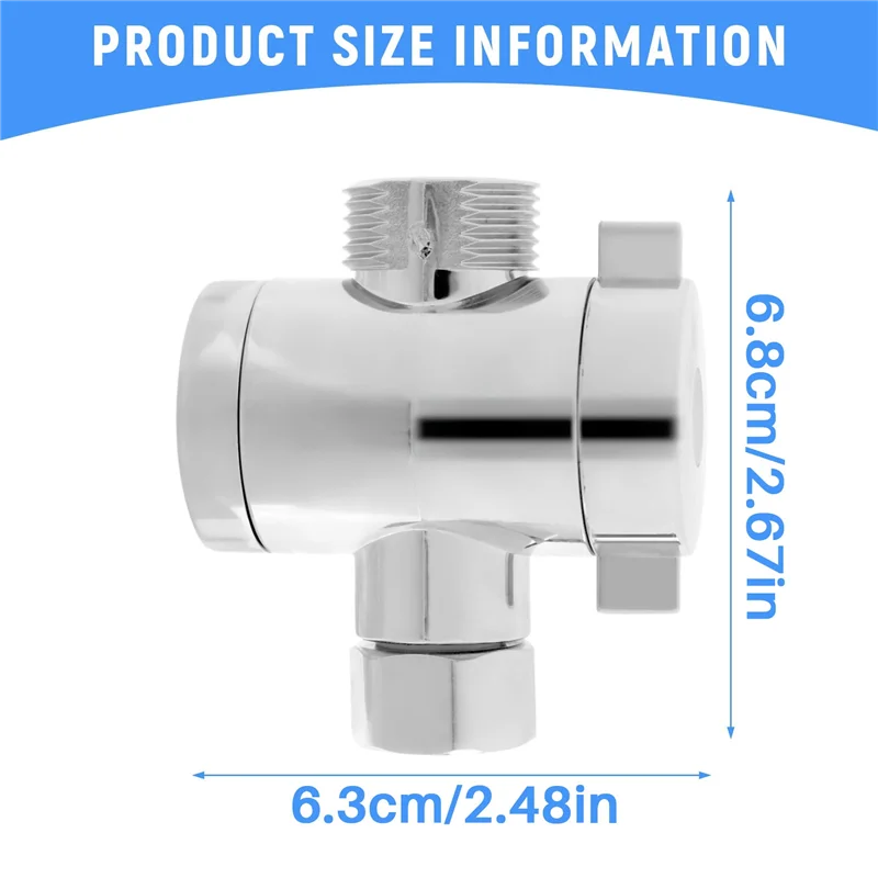 AA14 nouveau ABS Chrome 3 voies inverseur tuyau raccord T forme adaptateur connecteur pour vanne d'angle tuyau bain-douche bras toilette