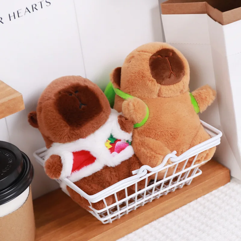 Kawaii Capybara Plush Keychain Cute Animal Stuffed Doll Backpack Pendant Soft Plush Toy Decor Gift For Girls Kids view 4