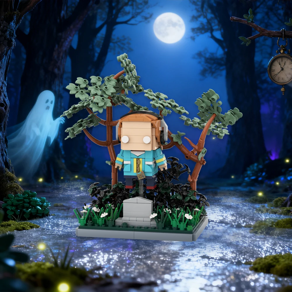 654 ELEMENTY Figurka Strangered Max Klocki Konstrukcyjne Horror Film DIY Scena na Cmentarzu Zabawka z Klocków Prezent dla Dorosłych