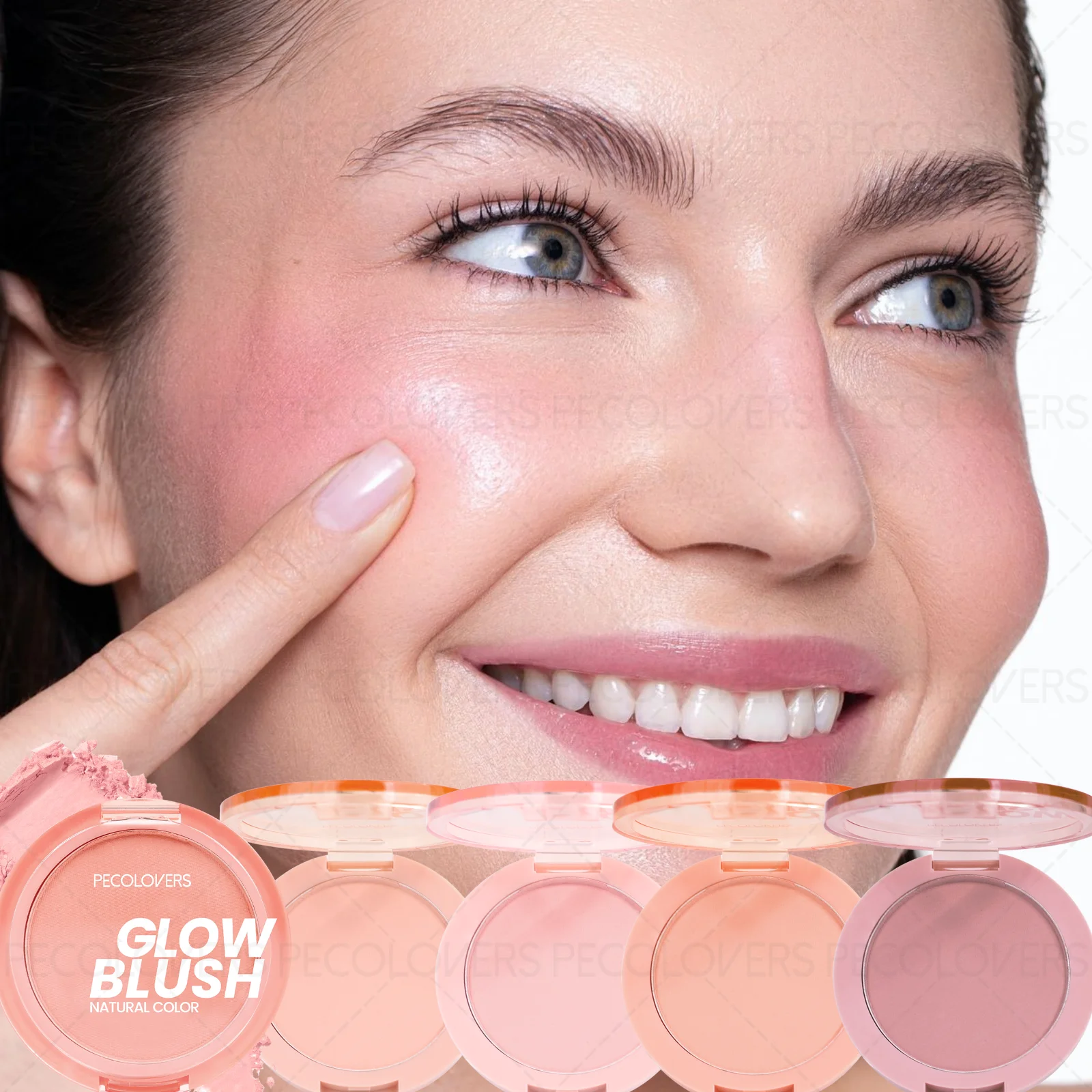 1PC Vibrant Blush Palette, Low Saturation Tones, Matte Makeup, Brighten, Color Rendering, Suitable for Christmas/Festival/Party