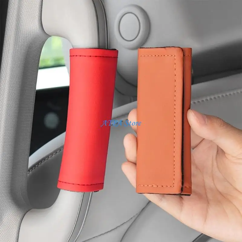 U13C Leather Car Interior Handle Cover For Comfortable Touch And Scratch Simple Installation Multiple Color Optional