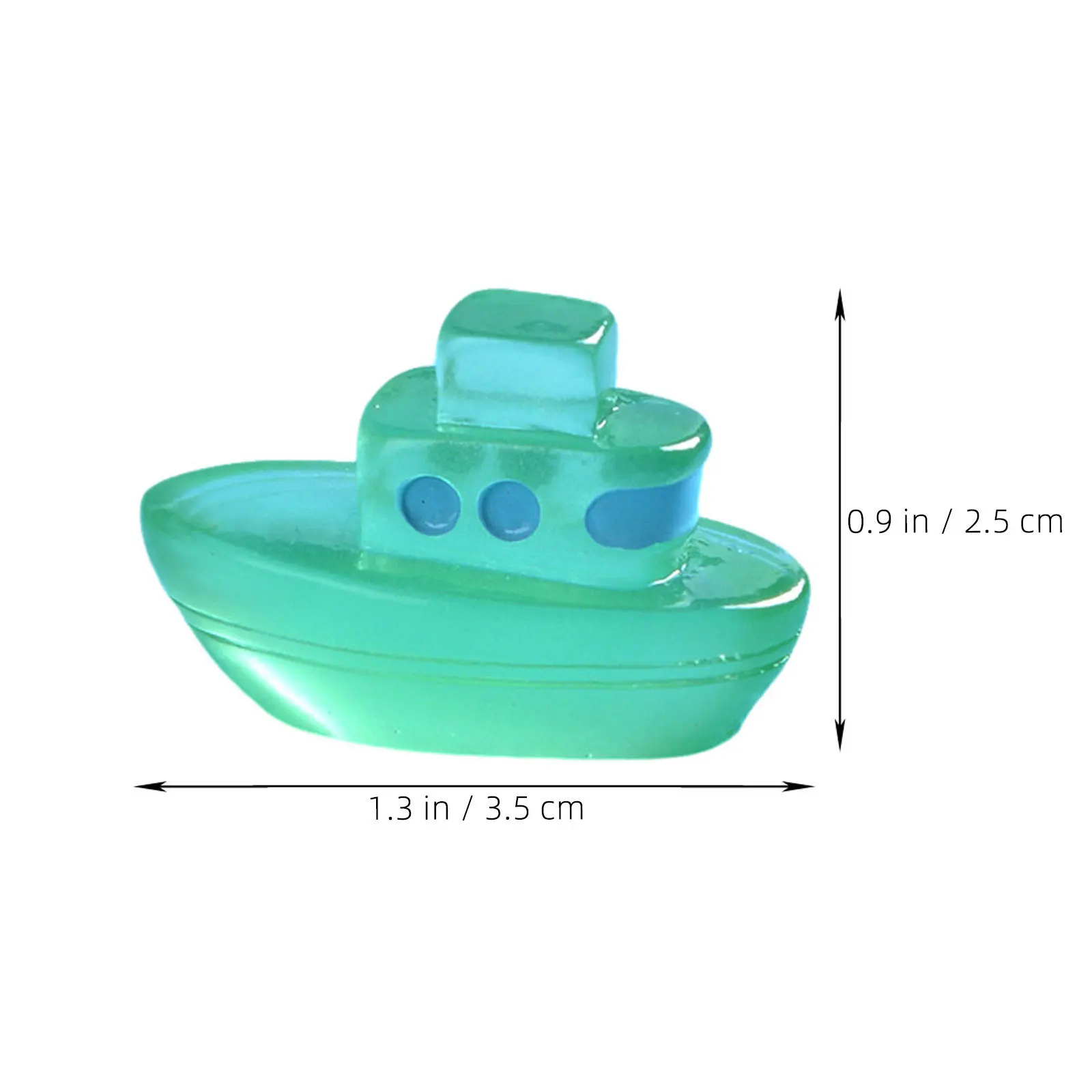 เรือเรซิ่นเรืองแสงในที่มืด 6 ชิ้น ของตกแต่งจิ๋ว น่ารัก สำหรับตกแต่งสวน รถยนต์ และจัดสวนขนาดเล็ก